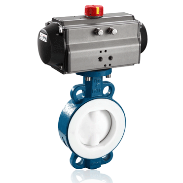 氣動襯氟對(duì)夾蝶閥